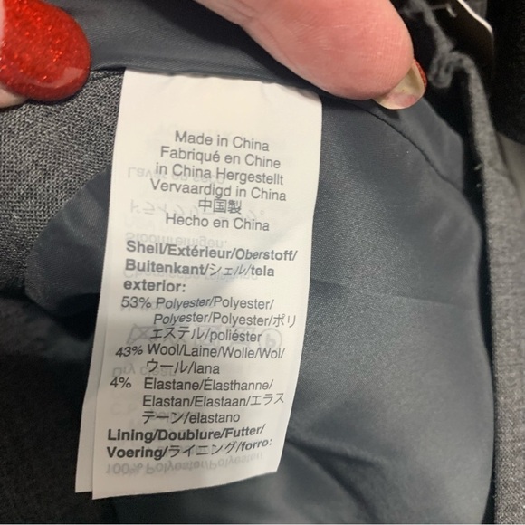 J. Crew 365 Heather Gray Wool Blend Asymmetrical Pencil Skirt - Picture 6 of 9